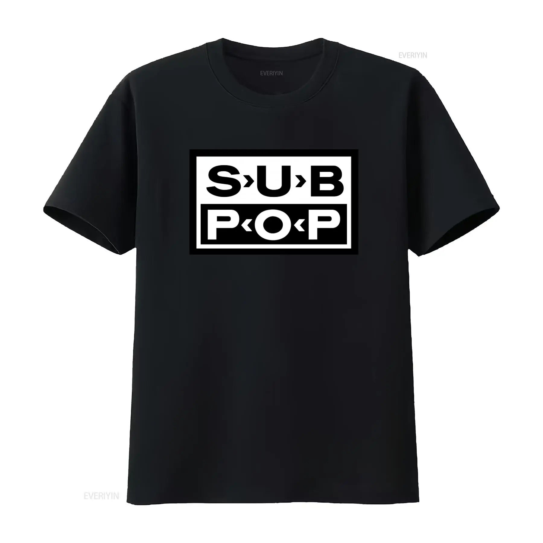 Mens Fashion Black Shirt - Sub Pop Logo T Shirt Black
