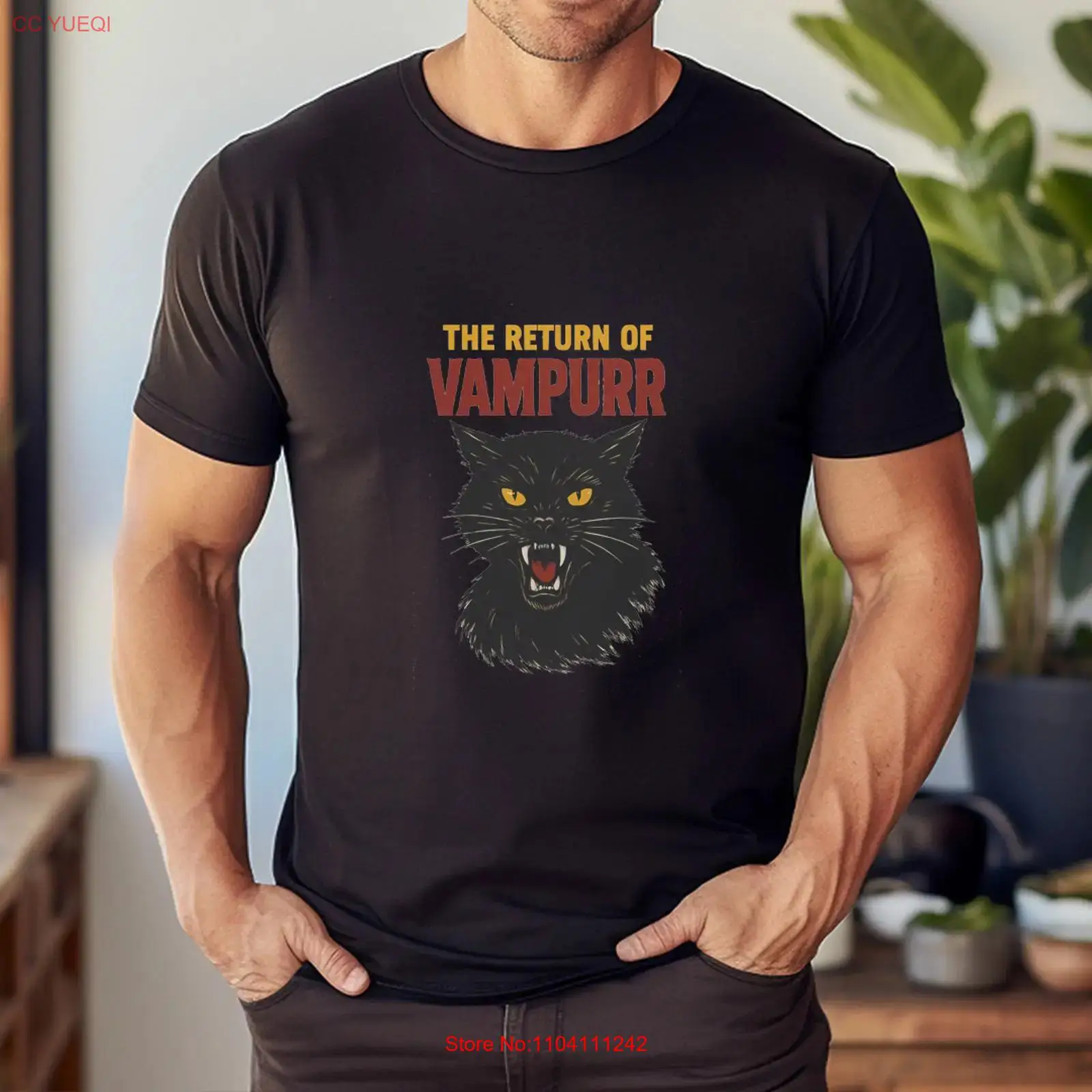 Mens Fashion Black Shirt - The Return Of Vampurr Black Cat