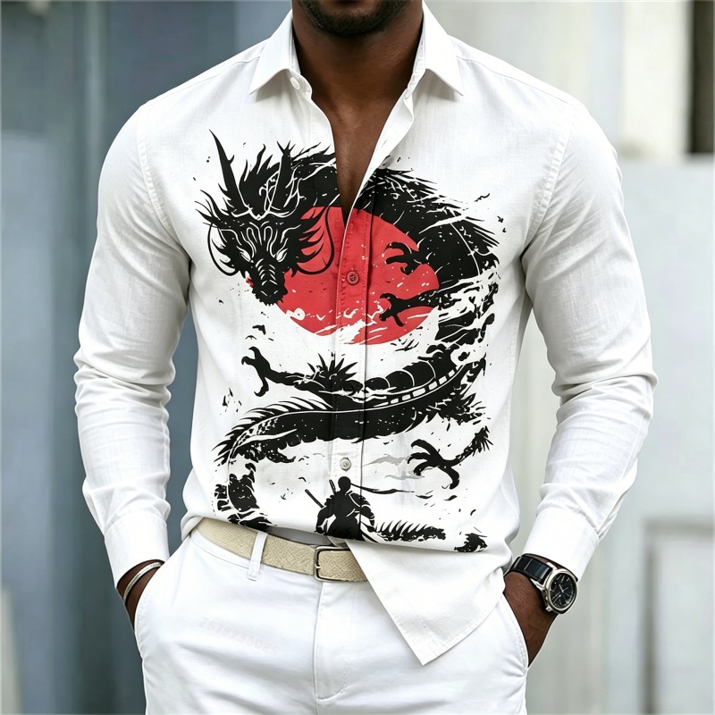 Mens Fashion Style - 2026 New Men's Shirt White Black