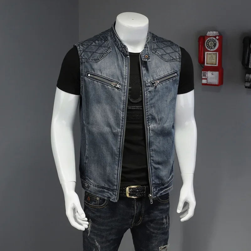 Men'S Fashion Vest With Jeans - Pop Spring Autumn New Fashion Men's