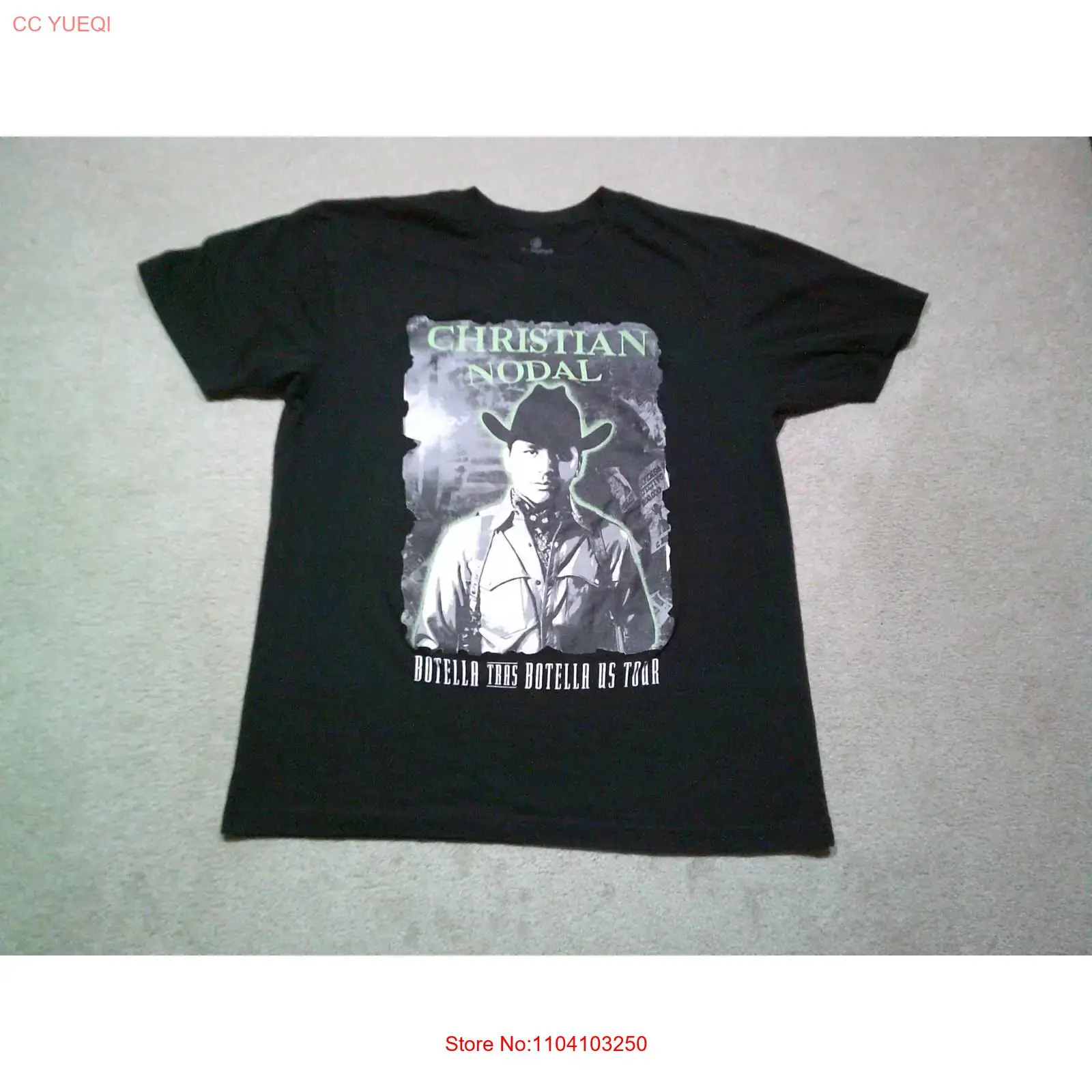 Mens Fashion Black Shirt - Christian Nodal T Shirt Mens Large