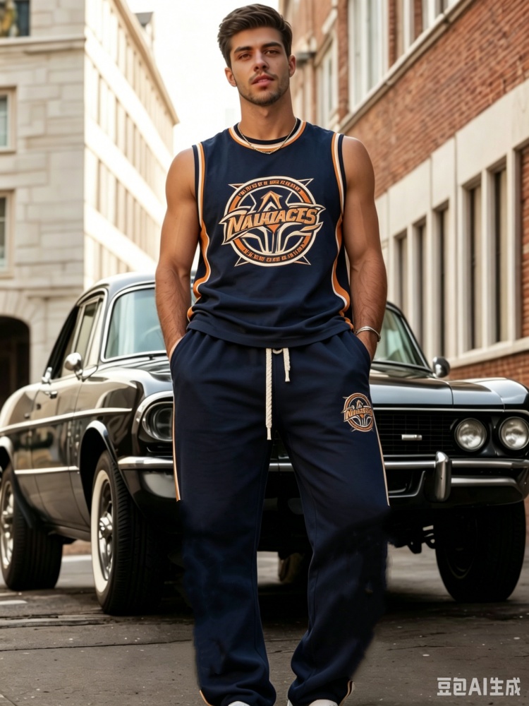 Track Suit Men - Men's Basketball Style Team Logo Print
