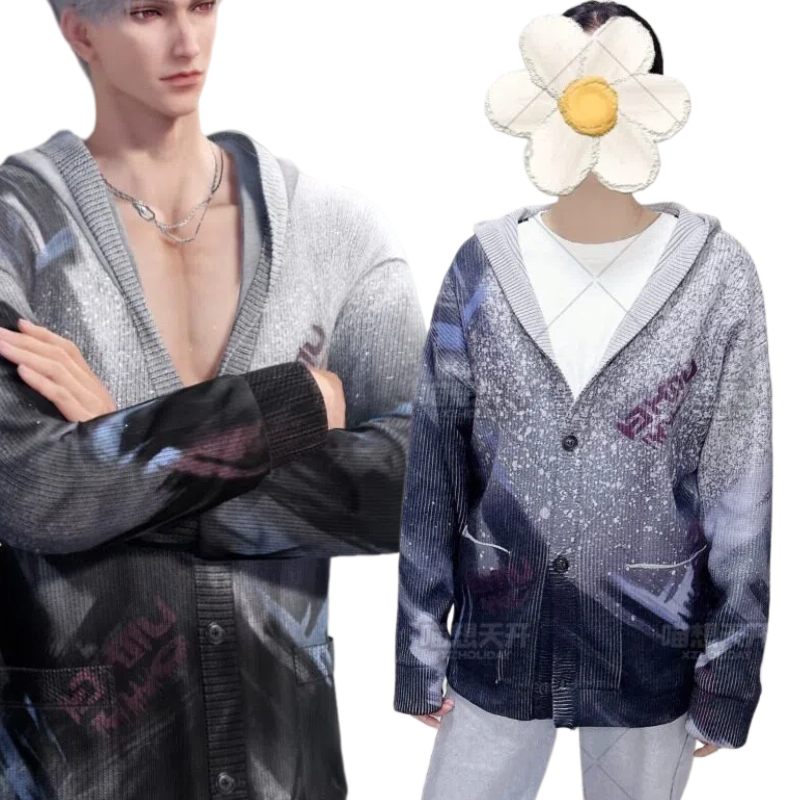 Knitted Cardigan Men - Sylus Costume Game Love and Deepspace
