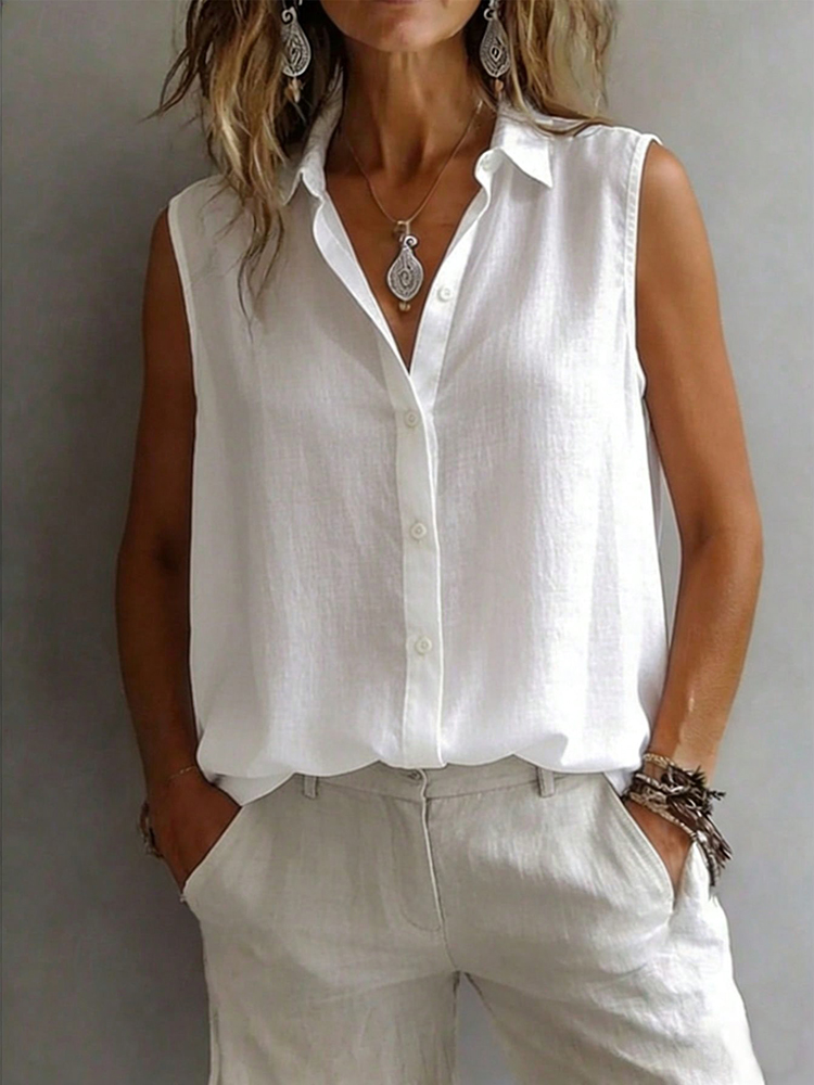 Men'S Fashion For 60 Year Old - Fashionable and Elegant Sleeveless Collared Shirt