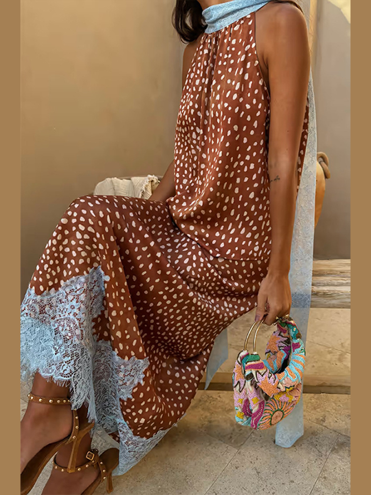 Men'S Fashion Outfits 2026 - Elegant Polka Dots Lace Patchwork Skirt