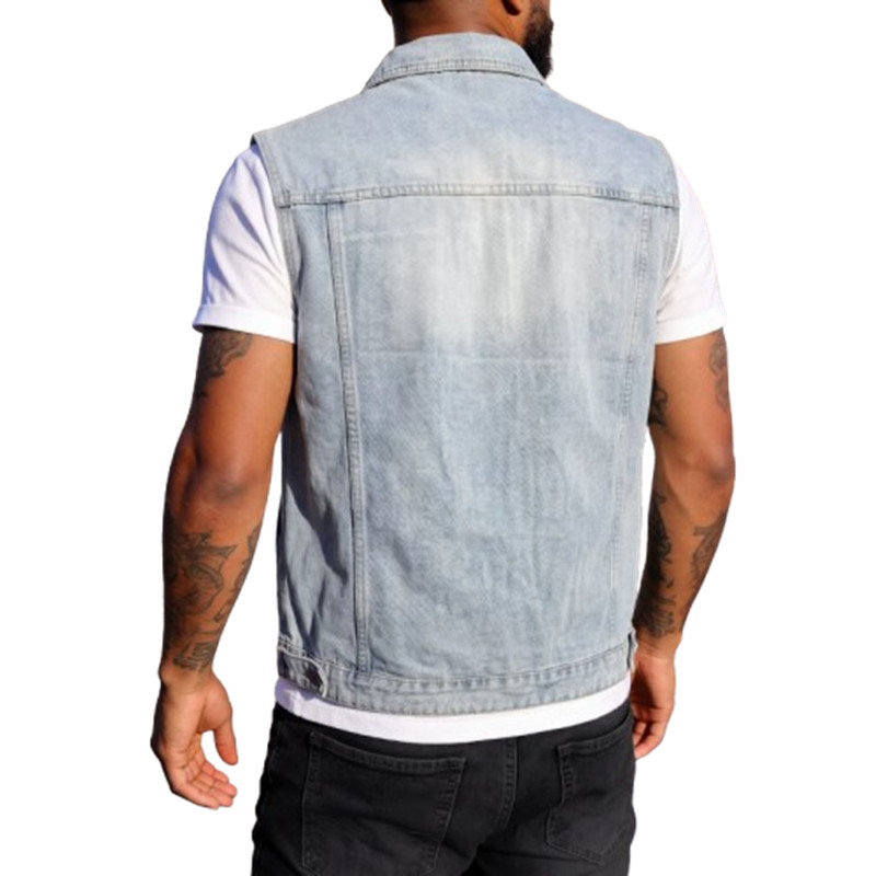 Men'S Fashion Vest With Jeans - Spring Summer Men's Denim Vests Fashion