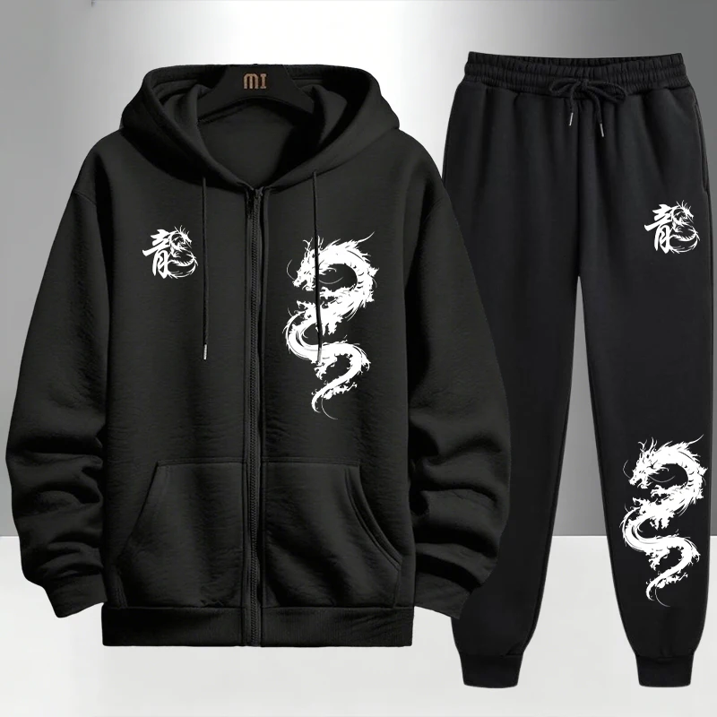 Chinese Dragon Print Tracksuit - Mens Fashion Urban ulasan dan harga