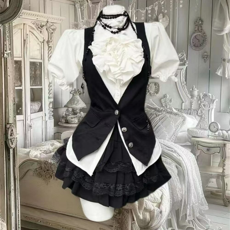Y2k Aesthetic Lolita Style Swe - Formal Waistcoat Vest ulasan dan harga