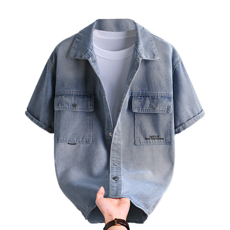 Men's Denim Shirt Summer Fashi - Mens Fashion Urban ulasan dan harga
