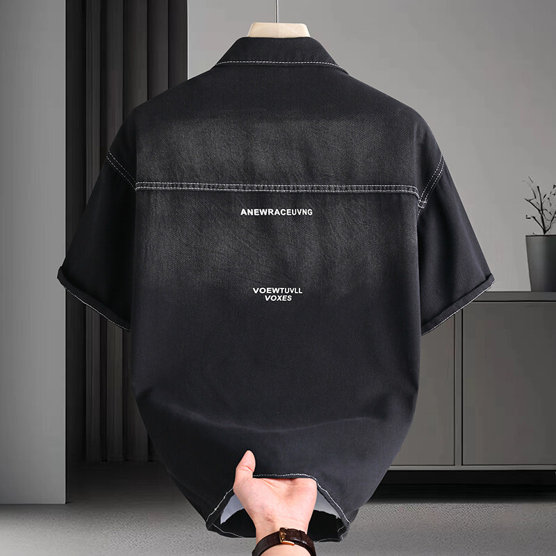 Men's Denim Shirt Summer Fashi - Mens Fashion Urban ulasan dan harga