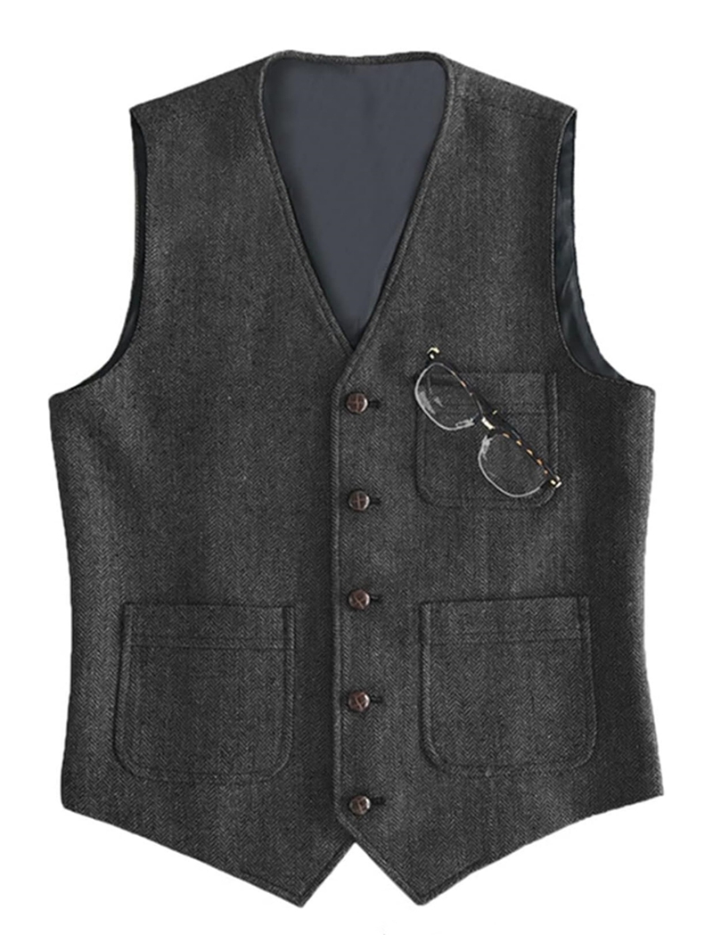 Men's Suit Formal V Neck Wool  - Formal Waistcoat Vest ulasan dan harga