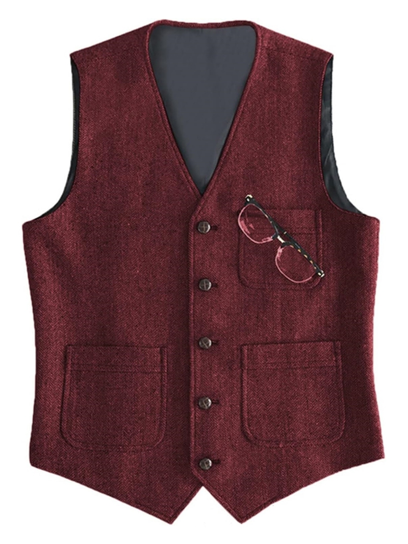 Men's Suit Formal V Neck Wool  - Formal Waistcoat Vest ulasan dan harga