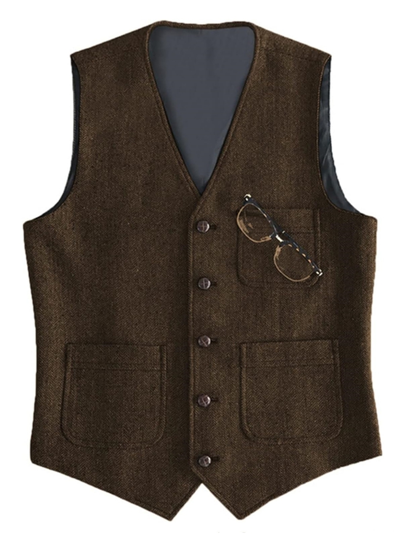 Men's Suit Formal V Neck Wool  - Formal Waistcoat Vest ulasan dan harga