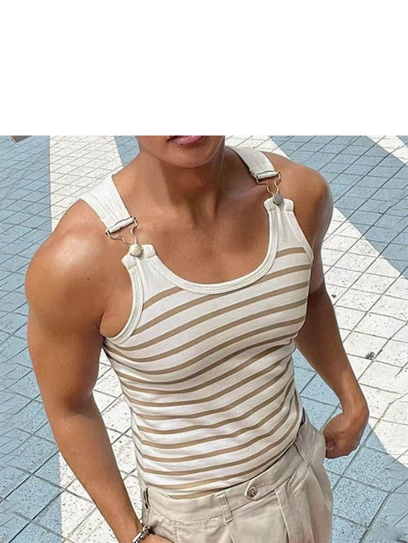Slim Fit Metal Buttoned Tank T - Men'S Fashion Online ulasan dan harga