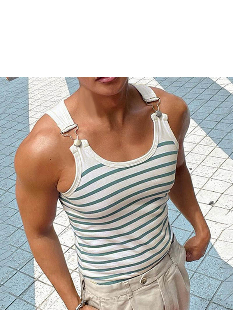 Slim Fit Metal Buttoned Tank T - Men'S Fashion Online ulasan dan harga