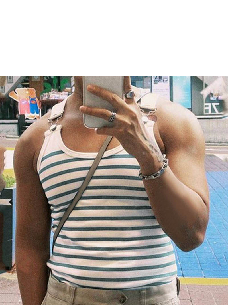 Slim Fit Metal Buttoned Tank T - Men'S Fashion Online ulasan dan harga