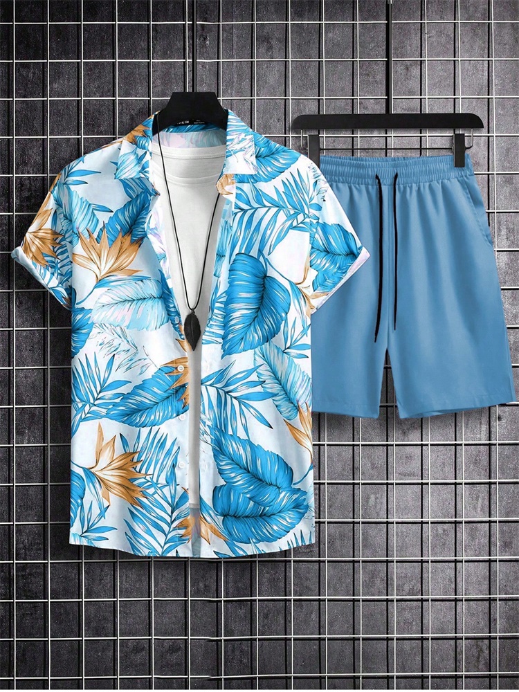Men's Short-sleeved Shirt Set  - Mens Fashion Style ulasan dan harga