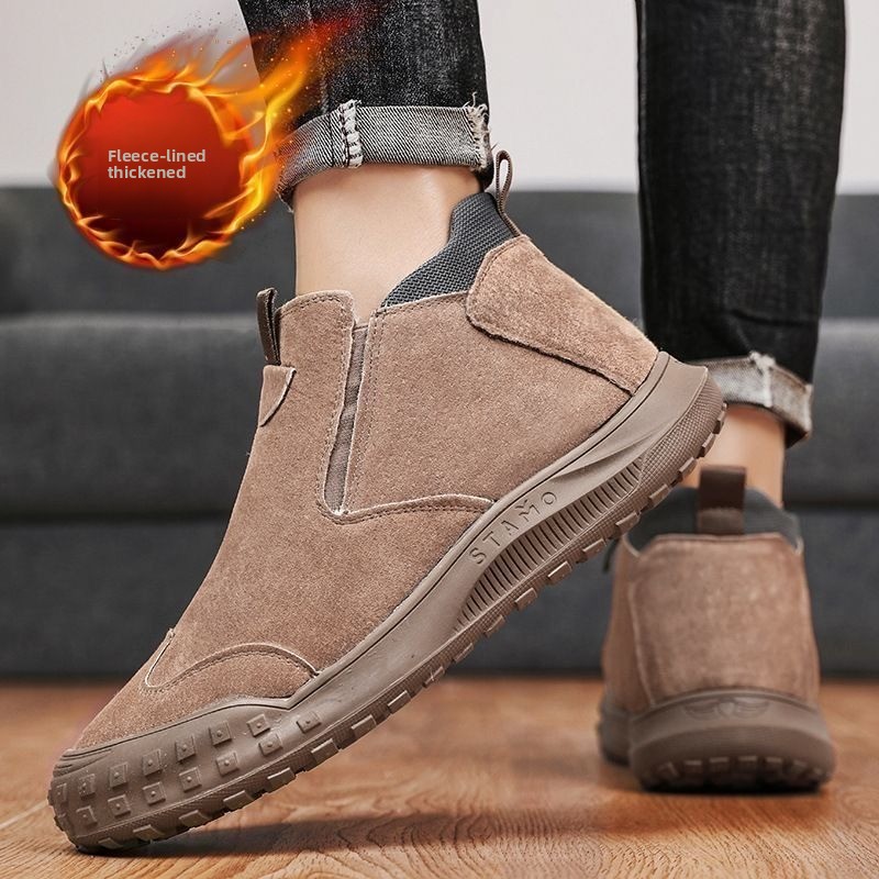 Winter Men's Shoes Plush Warm  - Men'S Fashion Loafers ulasan dan harga