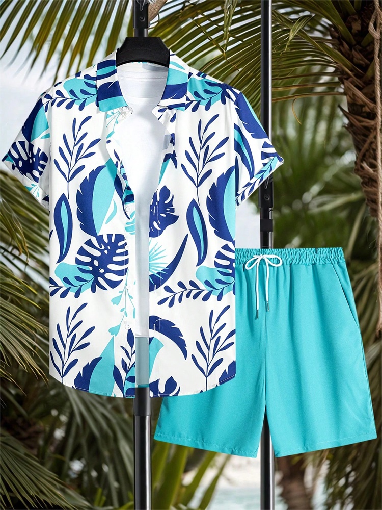 Men's Short-sleeved Shirt Set  - Mens Fashion Style ulasan dan harga