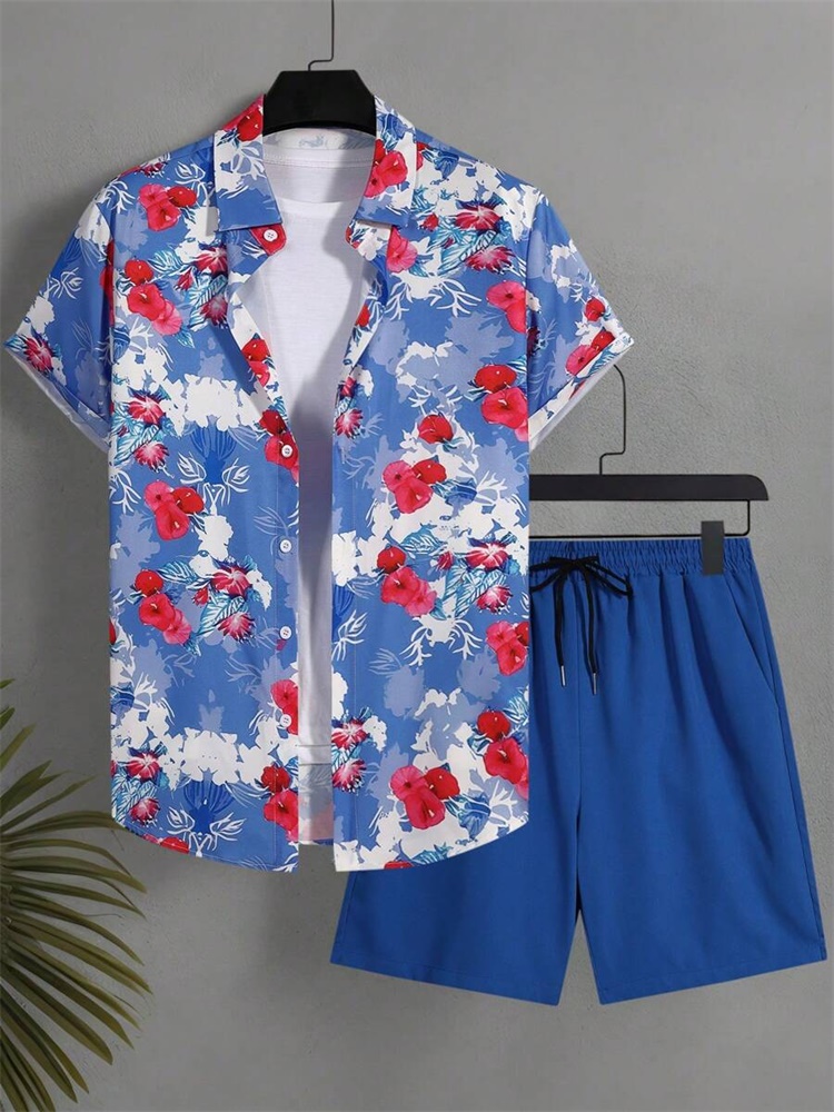 Men's Short-sleeved Shirt Set  - Mens Fashion Style ulasan dan harga