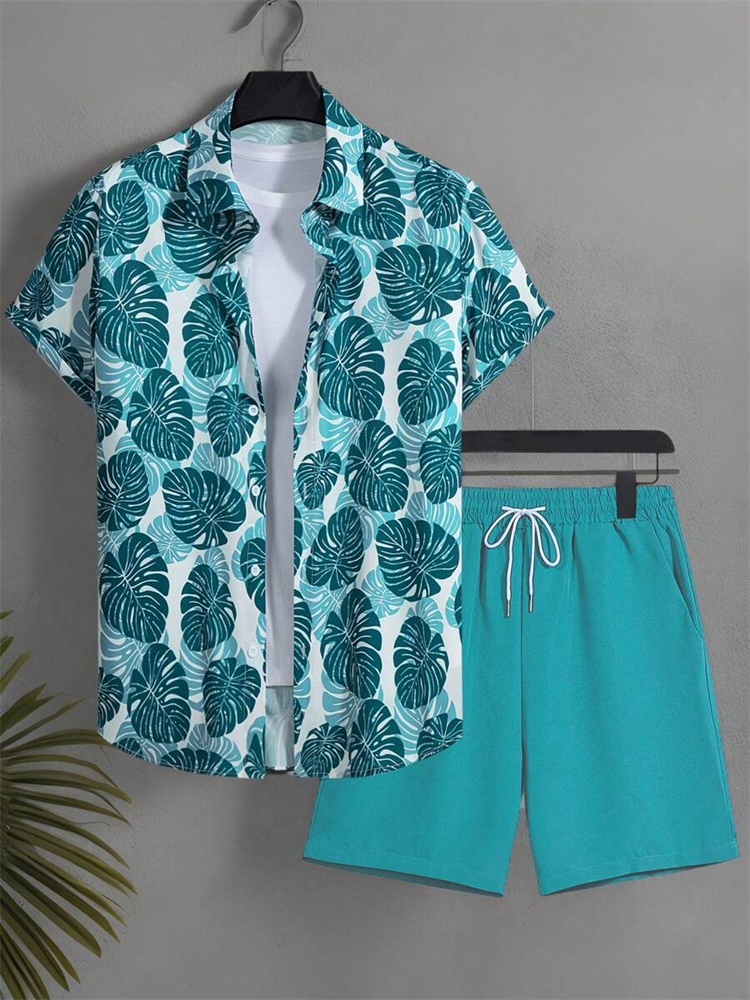 Men's Short-sleeved Shirt Set  - Mens Fashion Style ulasan dan harga