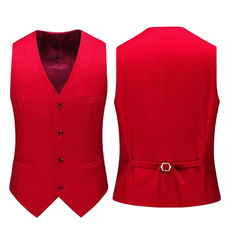 19 Colors Men Vest Solid Color - Formal Waistcoat Vest ulasan dan harga