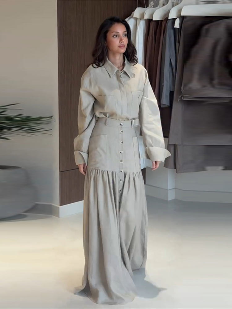 Vintage Solid Shirt Skirt Wome - Men'S Fashion Outfits 2026 ulasan dan harga