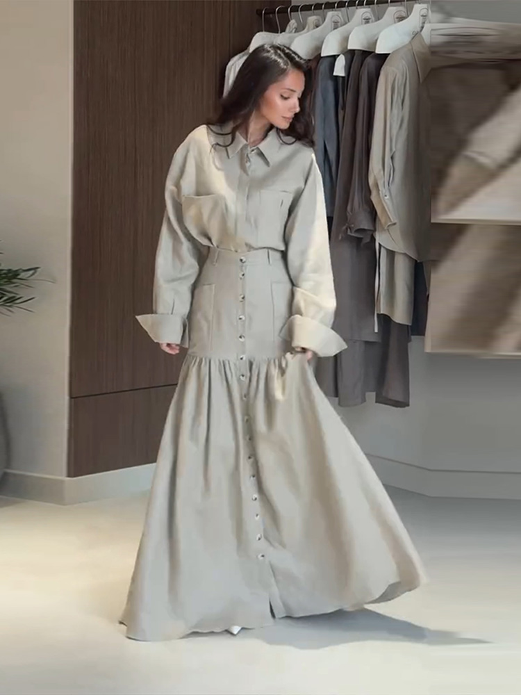 Vintage Solid Shirt Skirt Wome - Men'S Fashion Outfits 2026 ulasan dan harga