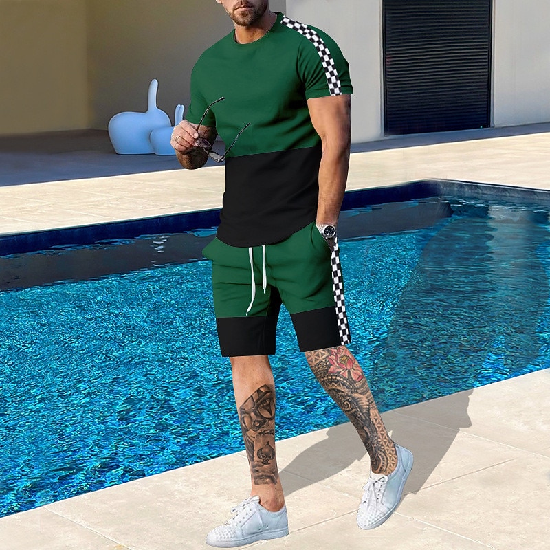 Men's Pattern Color Blocked 2- - Men'S Fashion 2025 ulasan dan harga