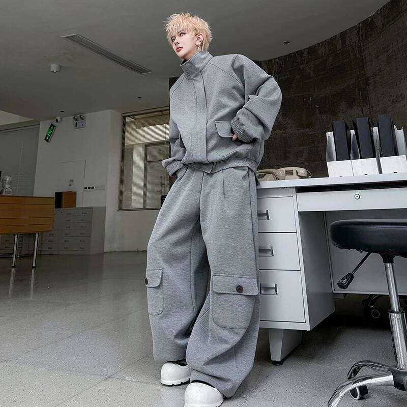 LUZHEN Color Cardigan 2026 PU  - Knitted Cardigan Men ulasan dan harga