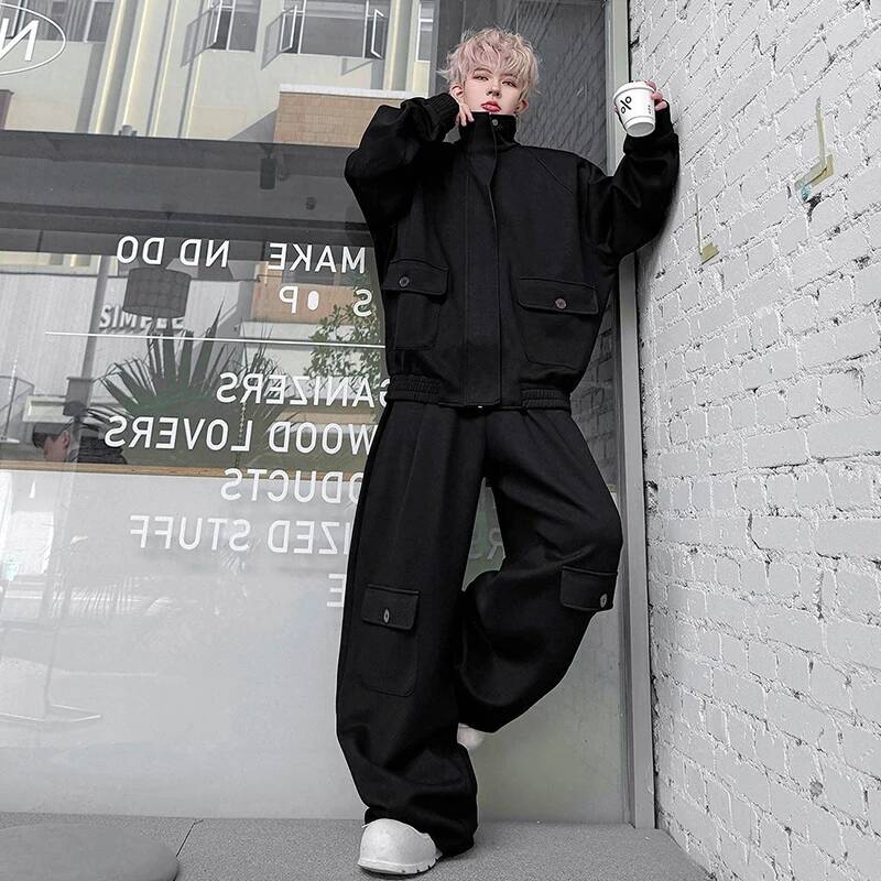 LUZHEN Color Cardigan 2026 PU  - Knitted Cardigan Men ulasan dan harga