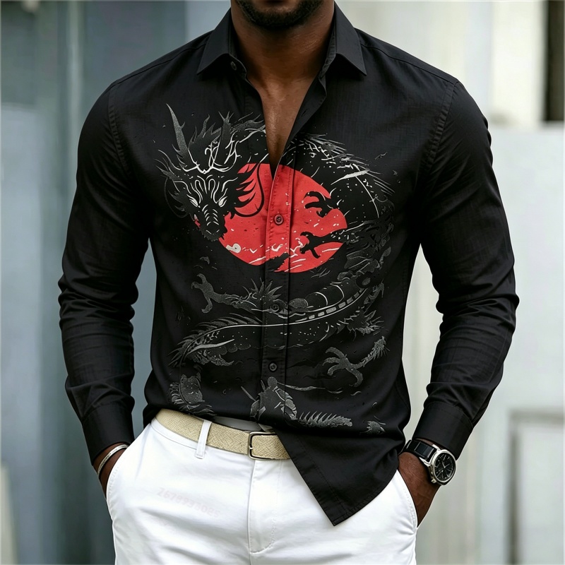 2026 New Men's Shirt White Bla - Mens Fashion Style ulasan dan harga