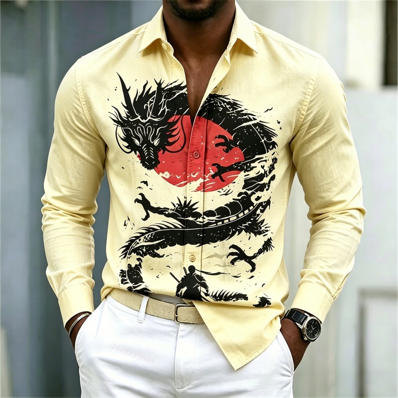 2026 New Men's Shirt White Bla - Mens Fashion Style ulasan dan harga