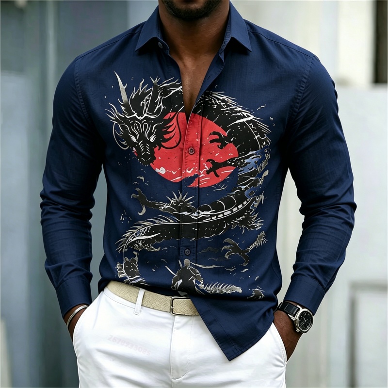2026 New Men's Shirt White Bla - Mens Fashion Style ulasan dan harga