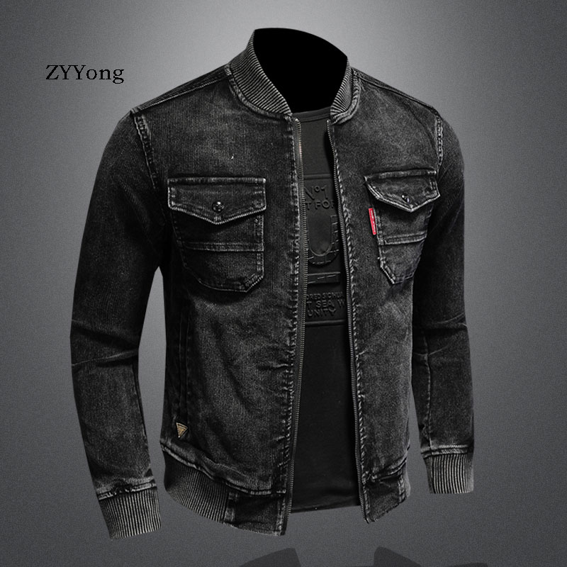 Stand Collar Bomber Pilot Blac - Corduroy Jacket Men ulasan dan harga