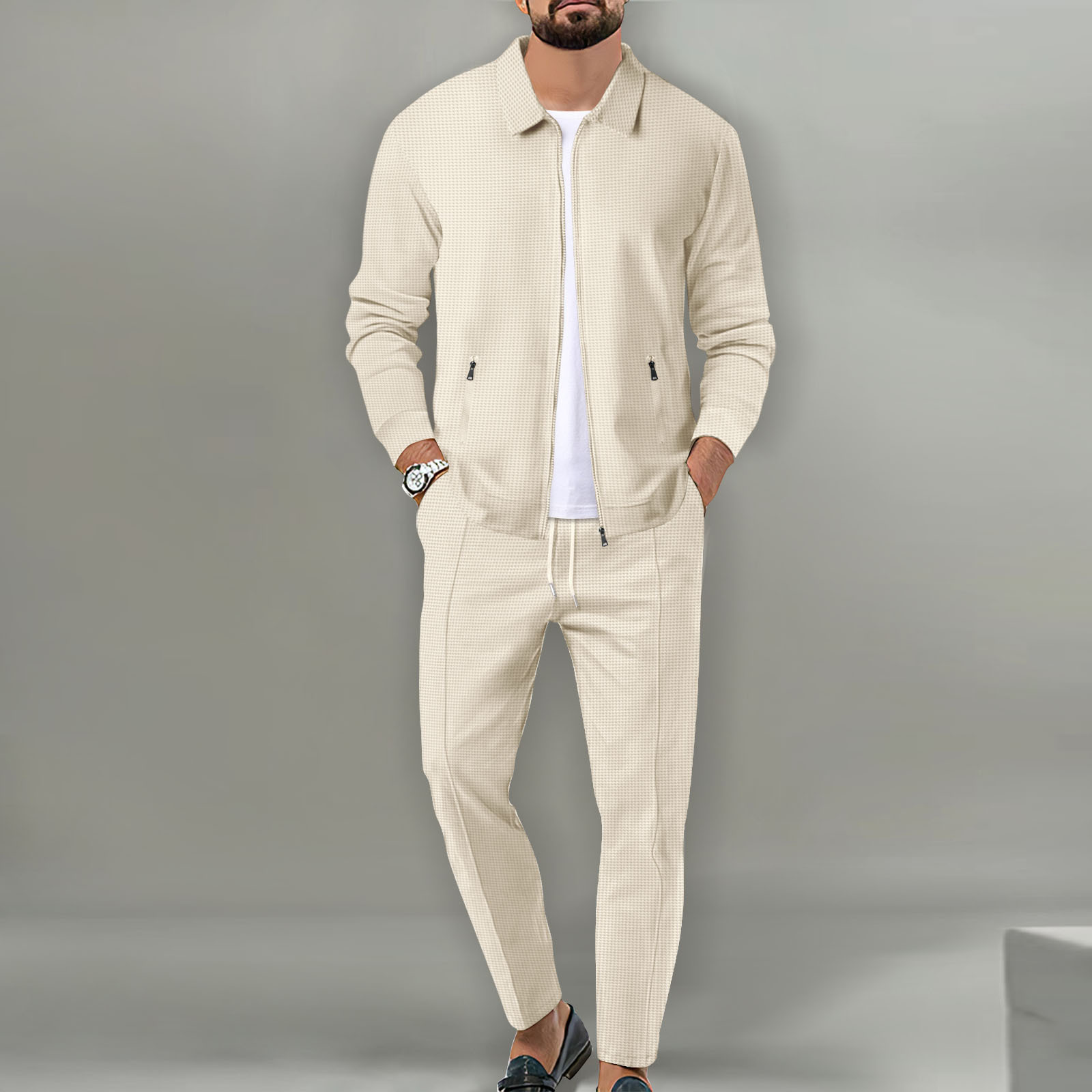 Men's autumn jacket set for yo - Knitted Cardigan Men ulasan dan harga