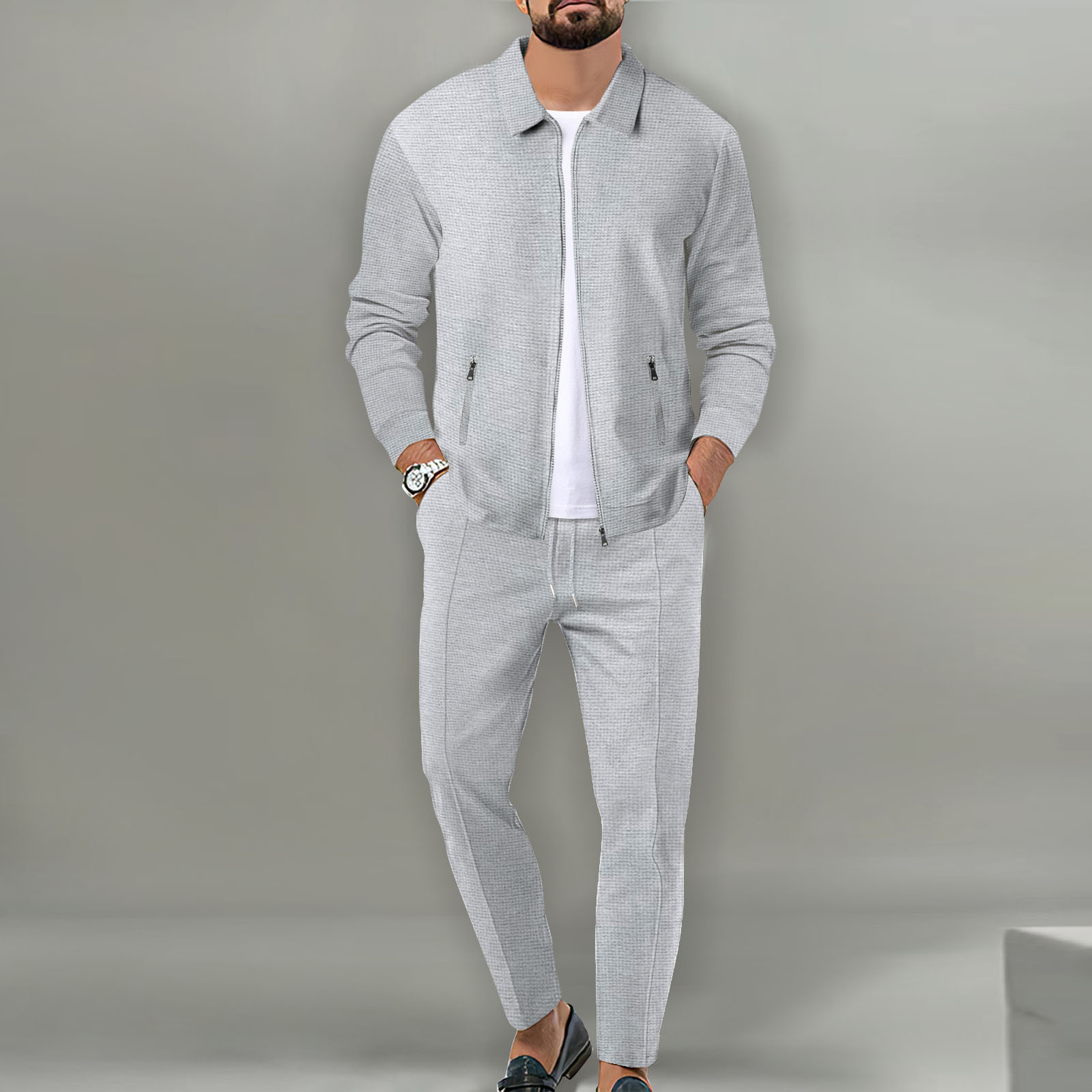 Men's autumn jacket set for yo - Knitted Cardigan Men ulasan dan harga