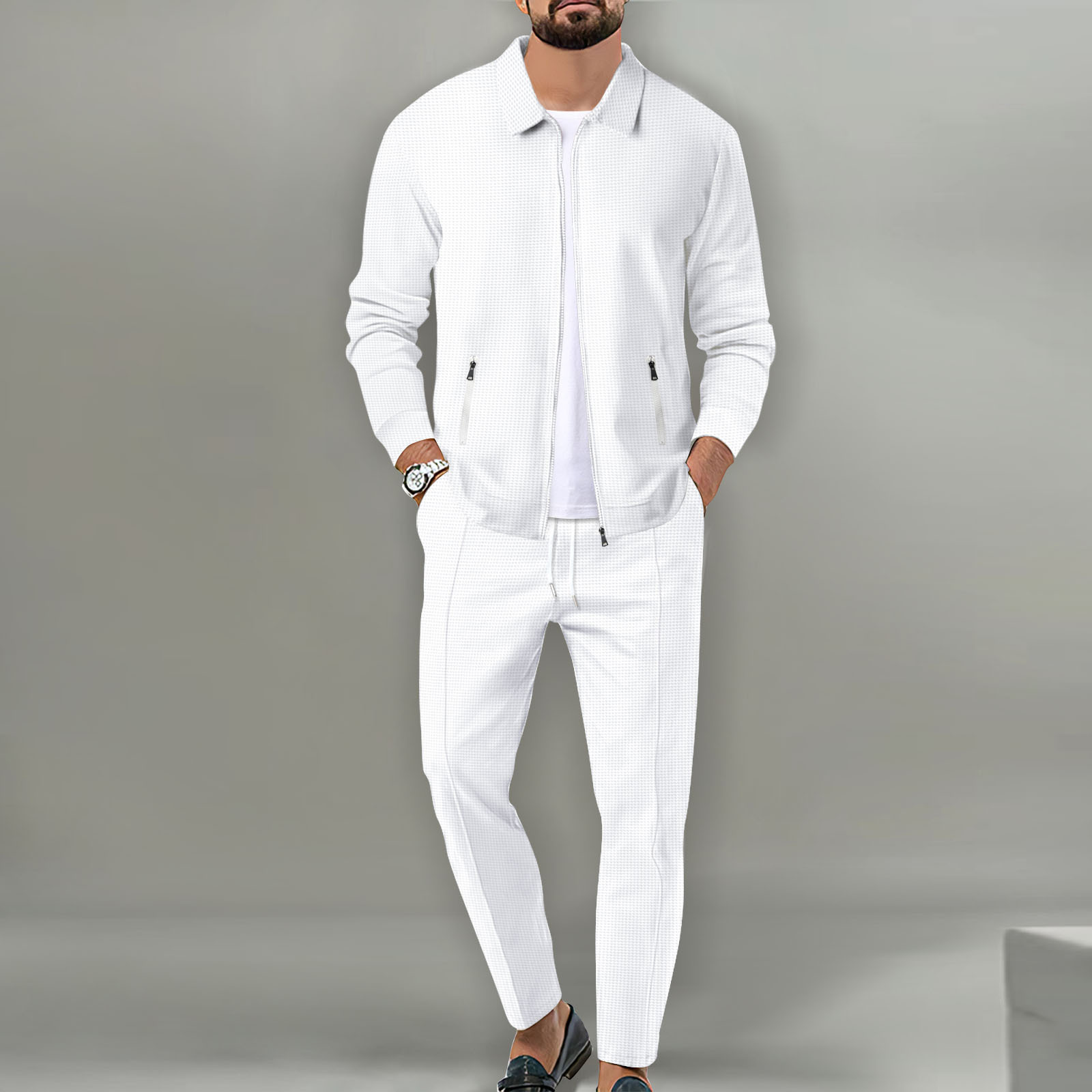 Men's autumn jacket set for yo - Knitted Cardigan Men ulasan dan harga