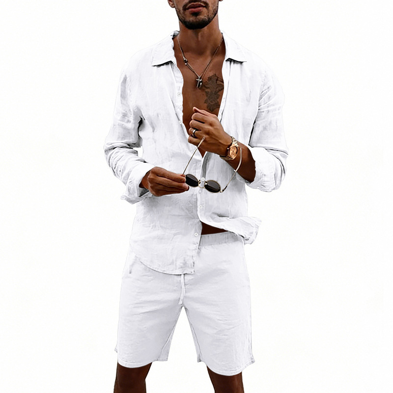 Summer Men's Linen Casual Loos - Knitted Cardigan Men ulasan dan harga