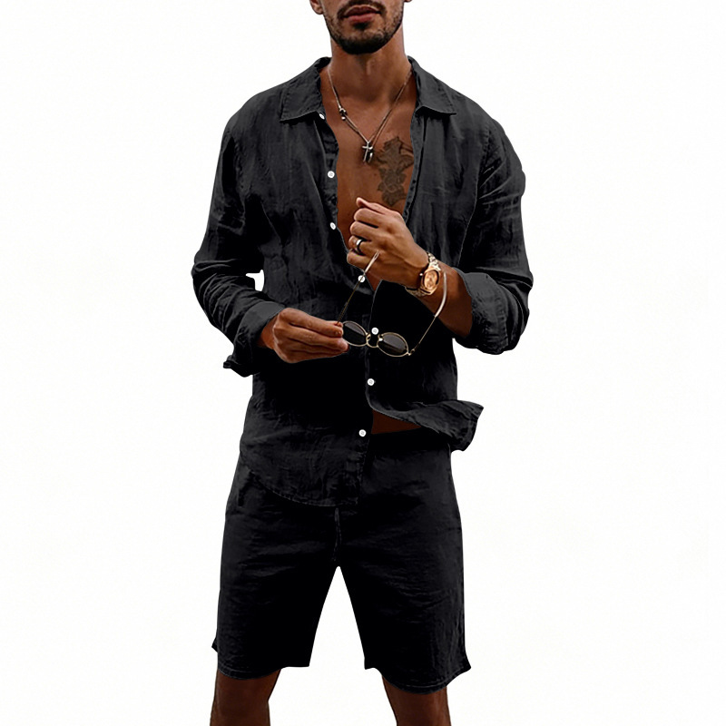 Summer Men's Linen Casual Loos - Knitted Cardigan Men ulasan dan harga