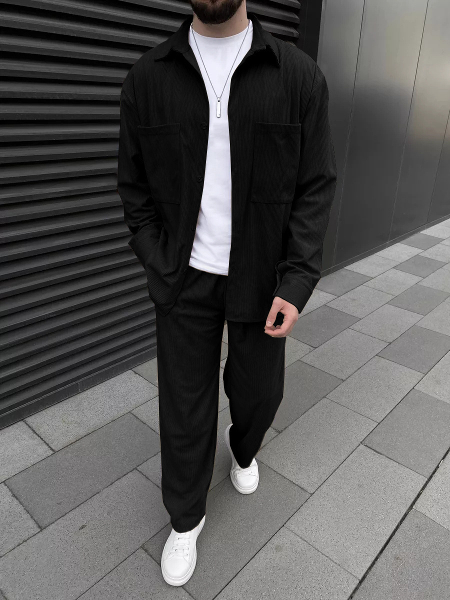 Men's corduroy two-piece outfi - Men'S Spring Fashion ulasan dan harga