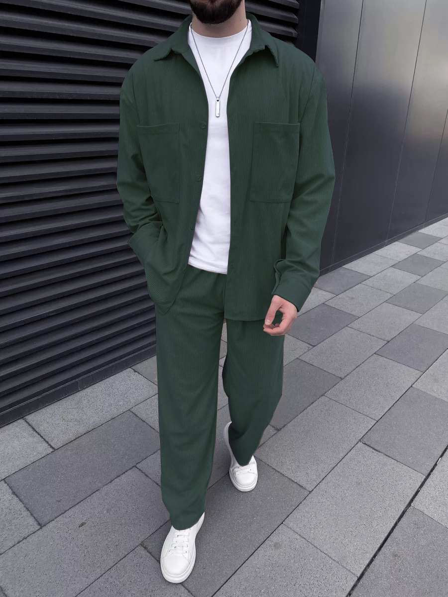 Men's corduroy two-piece outfi - Men'S Spring Fashion ulasan dan harga