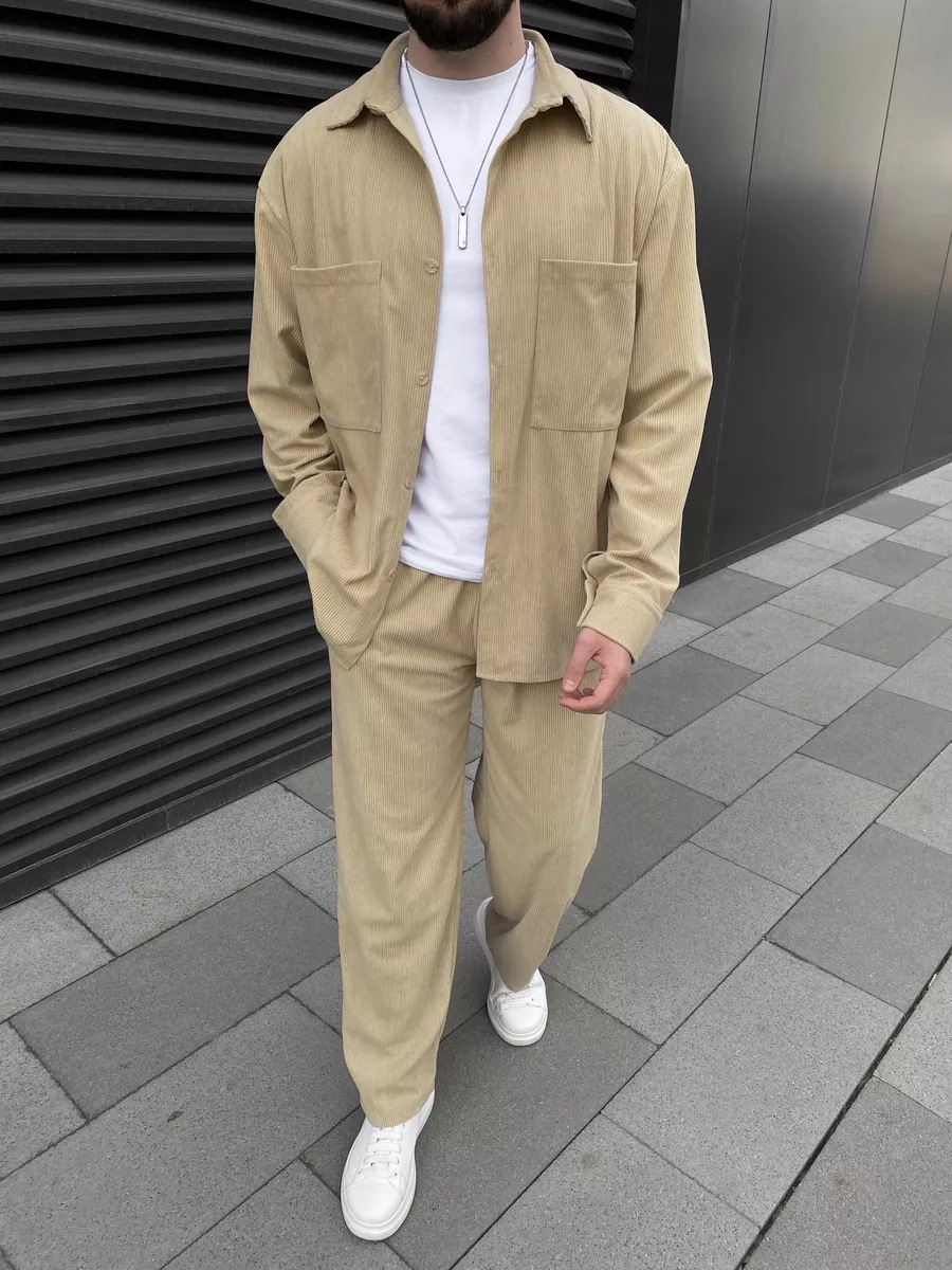 Men's corduroy two-piece outfi - Men'S Spring Fashion ulasan dan harga