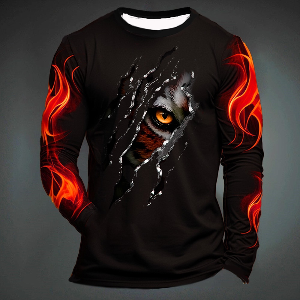 Funny Tiger Print T Shirt For  - Men'S Spring Fashion ulasan dan harga