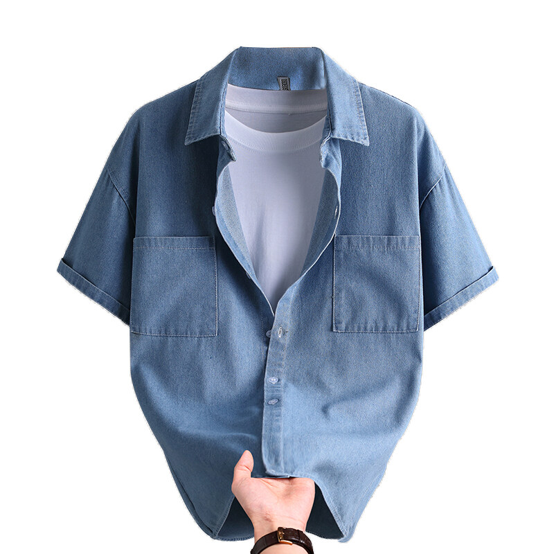 Men's Denim Shirt Summer Fashi - Mens Fashion Urban ulasan dan harga