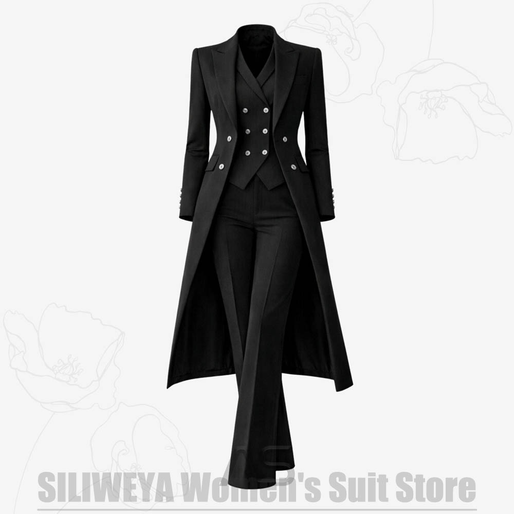 Women's Suit 3 Piece Double Br - Formal Waistcoat Vest ulasan dan harga