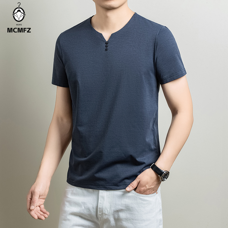 Mens Basic Henley T Shirt Comf - Men'S Fashion 2025 ulasan dan harga
