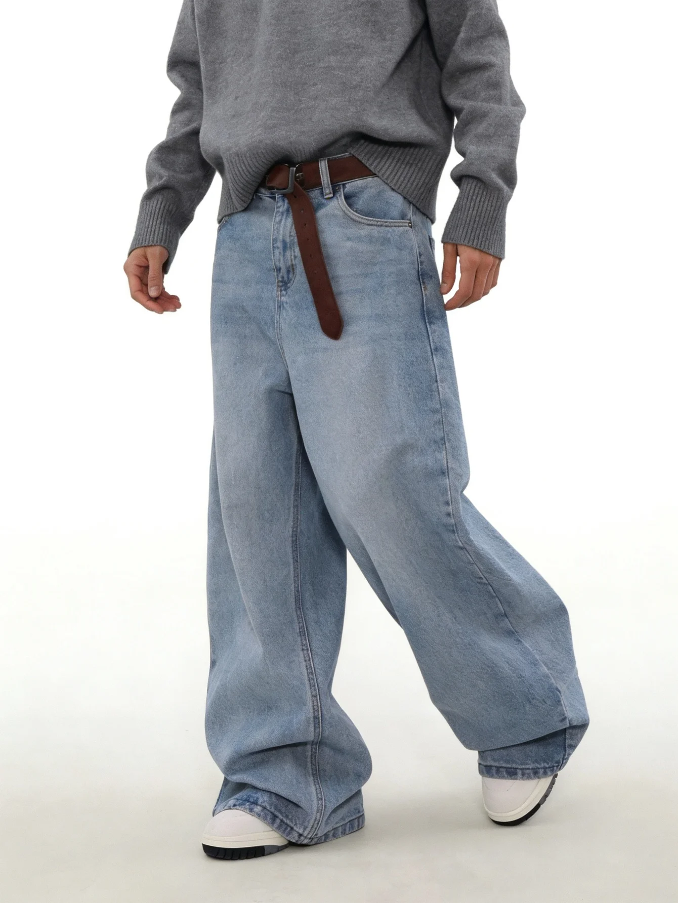 Light Retro Y2K Blue Baggy Jea - Men'S Fashion For 60 Year Old ulasan dan harga