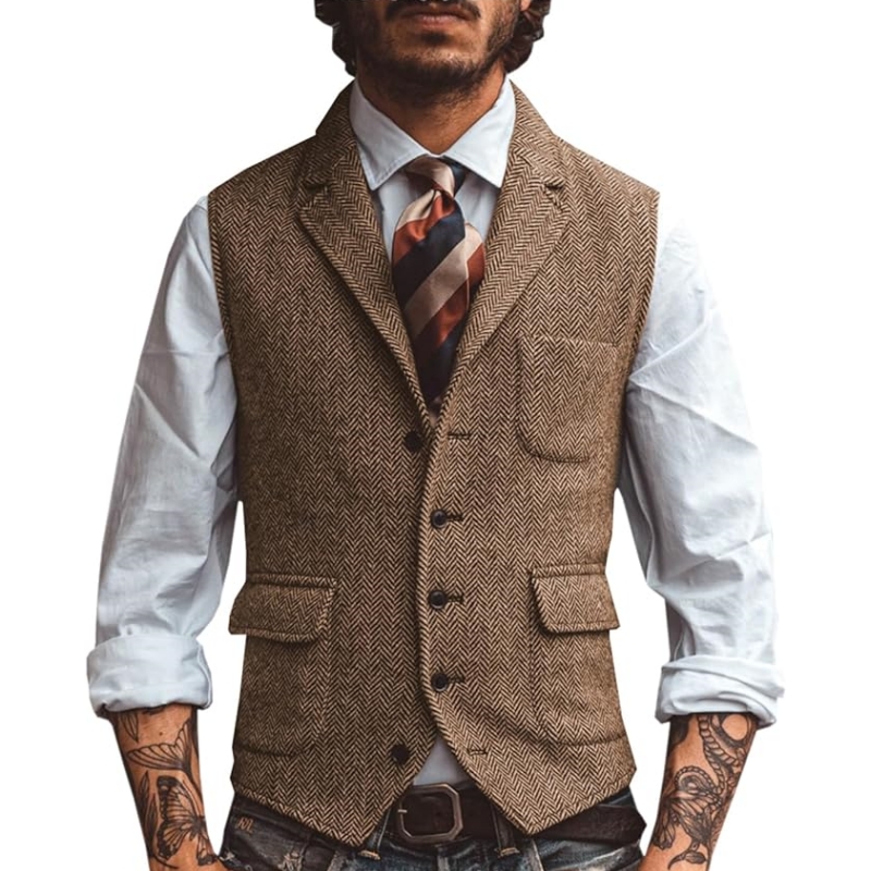 New V Neck Lapel Men's Suits V - Formal Waistcoat Vest ulasan dan harga