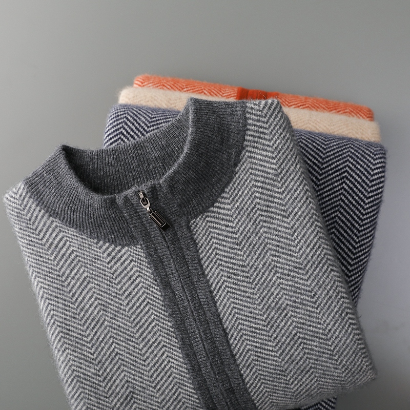 100% Merino Wool Jacquard Set  - Knitted Cardigan Men ulasan dan harga